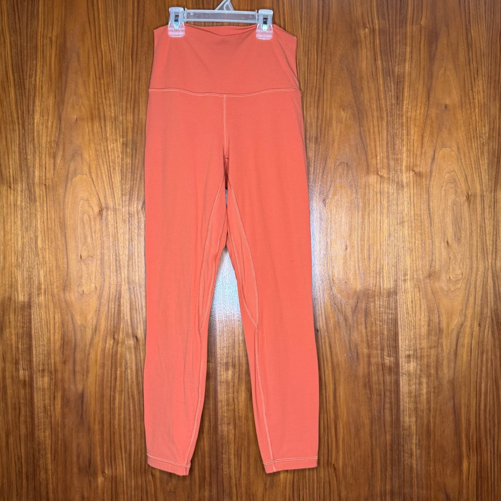 Lululemon Align High-Rise Pant 25" Coral Orange Nulu Yoga Leggings Size 6
